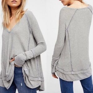 Free people V-Neck Laguna Waffle Top